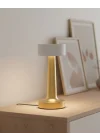 Mey İthalat® Modern Altın Gövdeli LED Masa Lambası 3 Işık Modlu