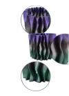 Mey İthalat® Modern Dalgalı Yüzey Tasarımlı Mor 3D Dekoratif Saksı Vazo