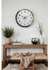 Mey İthalat® Modern Klasik 40 Cm Krom Metal Duvar Saati