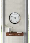 Mey İthalat® Modern Klasik 40 Cm Krom Metal Duvar Saati