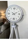Mey İthalat® Modern Line Beyaz Tripod Ayaklı Saat