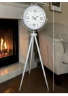Mey İthalat® Modern Line Beyaz Tripod Ayaklı Saat