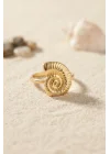 Mey İthalat® Nautilus Tasarım Gold Renk Kadın Yüzük