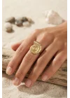 Mey İthalat® Nautilus Tasarım Gold Renk Kadın Yüzük