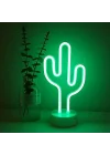 Mey İthalat® Neon Işıklı Kaktüs Masa Gece Lambası