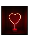 Mey İthalat® Neon Işıklı Kalp Masa Gece Lambası PİL+USB