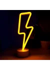 Mey İthalat® Neon Işıklı Şimşek Lamba USB+Pil