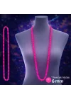 Mey İthalat® Neon Pembe Boncuk Kolye 80 cm – Retro 80’ler 90’lar Parti Aksesuarı