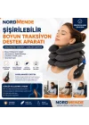 Mey İthalat® NORDMENDE Şişirilebilir Boyun Traksiyon Cihazı | Ayarlanabilir Boyun Destek Yastığı | Ergonomik Boyun Destek Aparatı