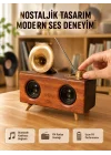 Mey İthalat® Nostaljik Gramofon Bluetooth Hoparlör – FM Radyo + USB + SD Kart Destekli