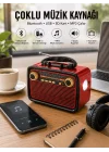 Mey İthalat® Nostaljik Radyo Bluetooth Bağlantılı Müzik Kutusu Ahşap