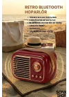 Mey İthalat®  Nostaljik Retro Bluetooth  - FM Radyo, USB ve Bluetooth Kablosuz Hoparlör