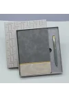Mey İthalat®  Öğretmenler Gününe Özel Deri Defter Ve Kalem Set