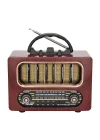 Mey İthalat®  Orta Boy Retro Ahşap Tasarım Bluetooth Hoparlörlü Radyo – FM/AM Destekli, Şarjlı ve Taşınabiliri Radyo NS-6636