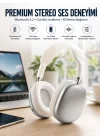 Mey İthalat® P9 Plus Kablosuz Kulak Üstü Bluetooth Kulaklık Beyaz Yüksek Ses Kaliteli