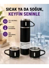 Mey İthalat® Paslanmaz Çelik Termos Seti | 500 ml Kapasite, 6-12 Saat Isı Koruma, Hediye Kutulu