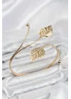 Mey İthalat® Pazu Bileklik Gold Renk Pirinç Yaprak Model