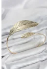 Mey İthalat® Pazu Bileklik Gold Renk Pirinç Yaprak Model