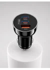 Mey İthalat® PD 30W Çift USB-C Araç Şarj Cihazı 60W Hızlı Şarj Adaptörü