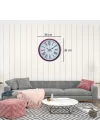 Mey İthalat® Pembe 36 Cm Dekoratif Duvar Saati