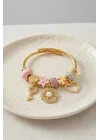 Mey İthalat® Pembe Charmlı Model Kadın Bileklik