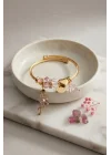 Mey İthalat® Pembe Flamingo Model Gold Renk Charmlı Bileklik