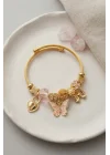 Mey İthalat® Pembe Kelebek Charmlı Bileklik