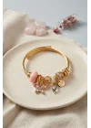 Mey İthalat® Pembe Kelebek Model Charmlı Bileklik