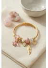 Mey İthalat® Pembe Kelebek Model Charmlı Bileklik