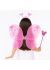 Mey İthalat® Pembe Kız Seti – 50 cm Kanadı, Taç ve Asa