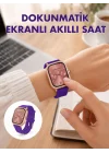 Mey İthalat® Pembe Mor ve Metal Kordonlu Akıllı Saat Hediye Seti