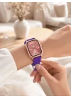 Mey İthalat® Pembe Mor ve Metal Kordonlu Akıllı Saat Hediye Seti