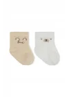 Mey İthalat® Penye Soket Çorap 2li 10142 Bej Ekru