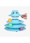 Mey İthalat® PetZoom Kedi Başlıklı 3 Katlı Kedi Oyuncağı