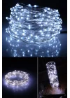 Mey İthalat®  Pilli 5 metre Dekoratif Peri Led Beyaz Aydınlatma Süsleme ası
