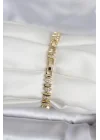 Mey İthalat® Pirinç Gold Renk Arpa Model Kadın Bileklik