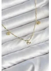 Mey İthalat® Pirinç Minimal Gold Renk Yonca Model Kadın Kolye