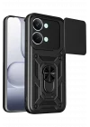 Mey İthalat®   Poco X8 Pro Max Pars Lens Yüzüklü Silikon - Siyah