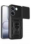 Mey İthalat®   Poco X8 Pro Pars Lens Yüzüklü Silikon - Siyah