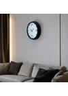 Mey İthalat® Precision Black 40 Cm Metal Duvar Saati