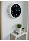 Mey İthalat® Prime White 40  Cm Metal Modern Duvar Saati