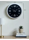 Mey İthalat® Prime White 40  Cm Metal Modern Duvar Saati
