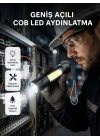 Mey İthalat® Profesyonel 4 Modlu Şarjlı El Feneri | 1300 mAh Batarya | Cree LED Teknolojisi