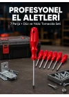 Mey İthalat® Profesyonel 7 Parça Tornavida Seti Ergonomik Saplı El Aleti