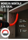 Mey İthalat® Profesyonel Esnek Tornavida Bits Uç Seti 12 Parça Manyetik Bit Adaptörlü