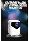 Mey İthalat® Projeksiyon Ev Sineması Bluetooth 4k HD Kaliteli Görüntü Kumandalı