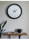 Mey İthalat® Pure Time Black 40 Cm Metal Duvar Saati