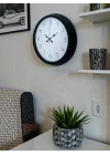Mey İthalat® Pure Time Black 40 Cm Metal Duvar Saati
