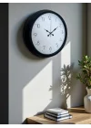 Mey İthalat® Pure Time Black 40 Cm Metal Duvar Saati