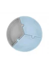 Mey İthalat®   Puzzle Vakum Tabanlı Silikon Tabak Mineral Blue / Powder Grey